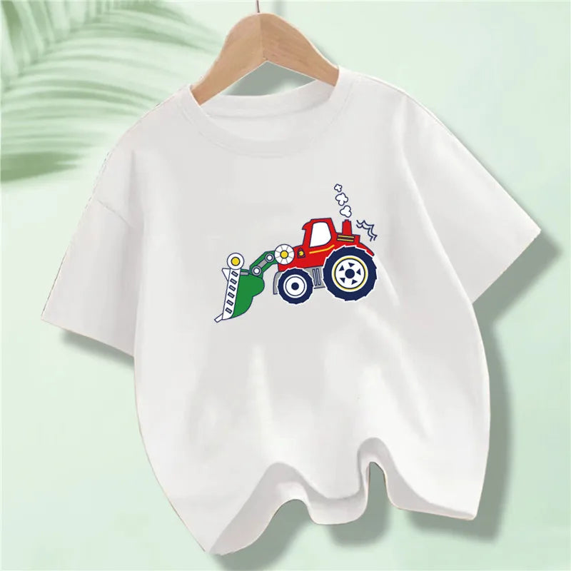 Martin Kids Cartoon Excavator Print T Shirt - GuGuTon baby store - Baby Fashion - Toddlers Outfits - Babies Outfits - Toddler Clothes - Kids Clothing - Newborn Clothes - Newborn Wear - Kids Wear - Trending Clothes - Trending Outfits - Fall Fashion - Winter Fashion - Girls Clothes - Boys Clothes - Babies Wear - Kids Accessories - KidsWear - Summer Clothes - Summer Fashion - Summer Trend - Falls Sweaters - Tops - Bottom - Jeans - Blouse - Dresses - Newborn Dresses - Toys