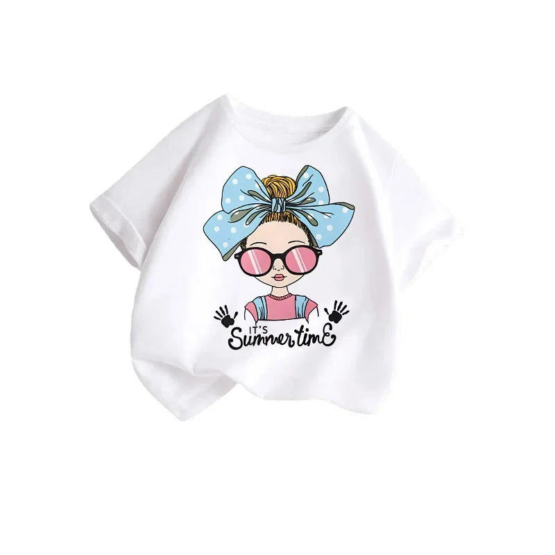 Maria Summer T-Shirt New Children's-Sleeved Round Neck Tops Baby