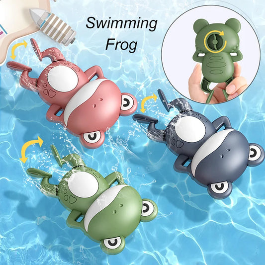 1PCS New Cute Baby Bath Toys For Children Swimming Cute Frogs Clockwork