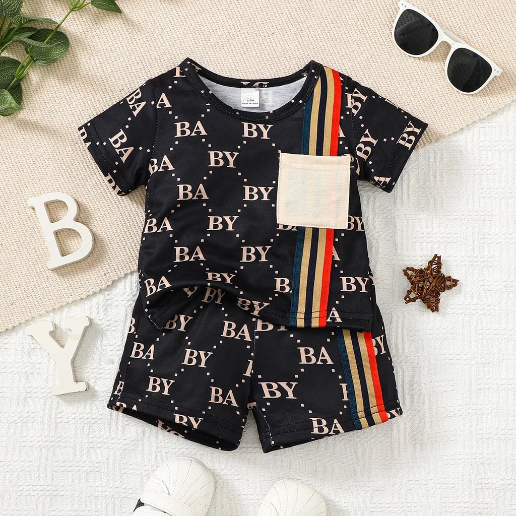 Toddler Boy Short Sleeve Outfit Set - T-shirt & Shorts