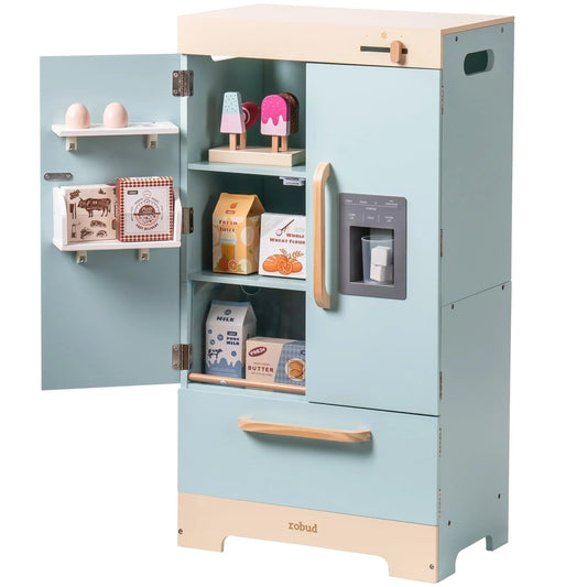 Robotime Robud Play Kitchen Fridge Refrigerator with Ice Dispenser
