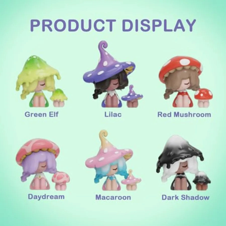 Moogutong Little Mushroom Girl Series Contains 1 Figure,Blind Box Cute Figures Collectible Birthday Gift