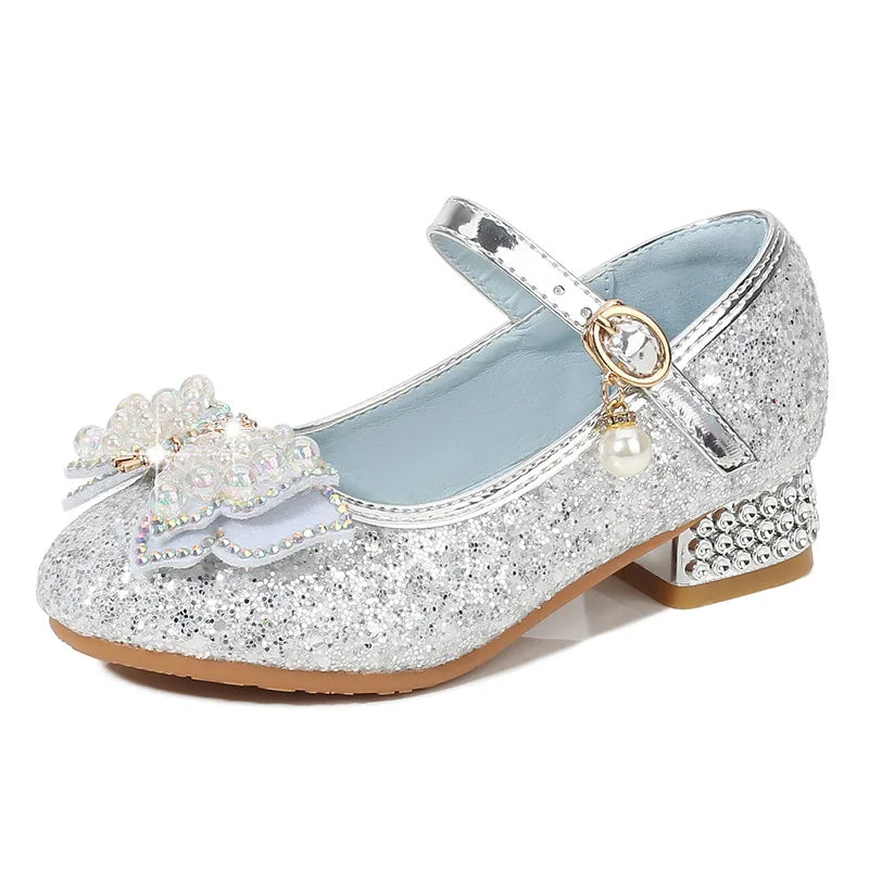 Girls' High Heels Princess Shoes Children's Crystal Showway Performance Shoes
