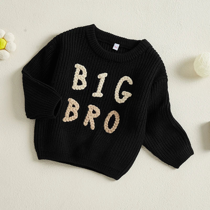 Oscar Round Neck Letter Embroidery Sweater
