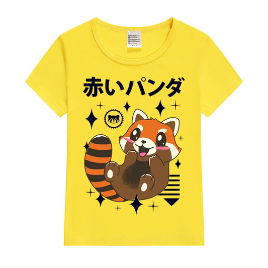 Karil Red Panda Short Sleeve O-Neck T-Shirt