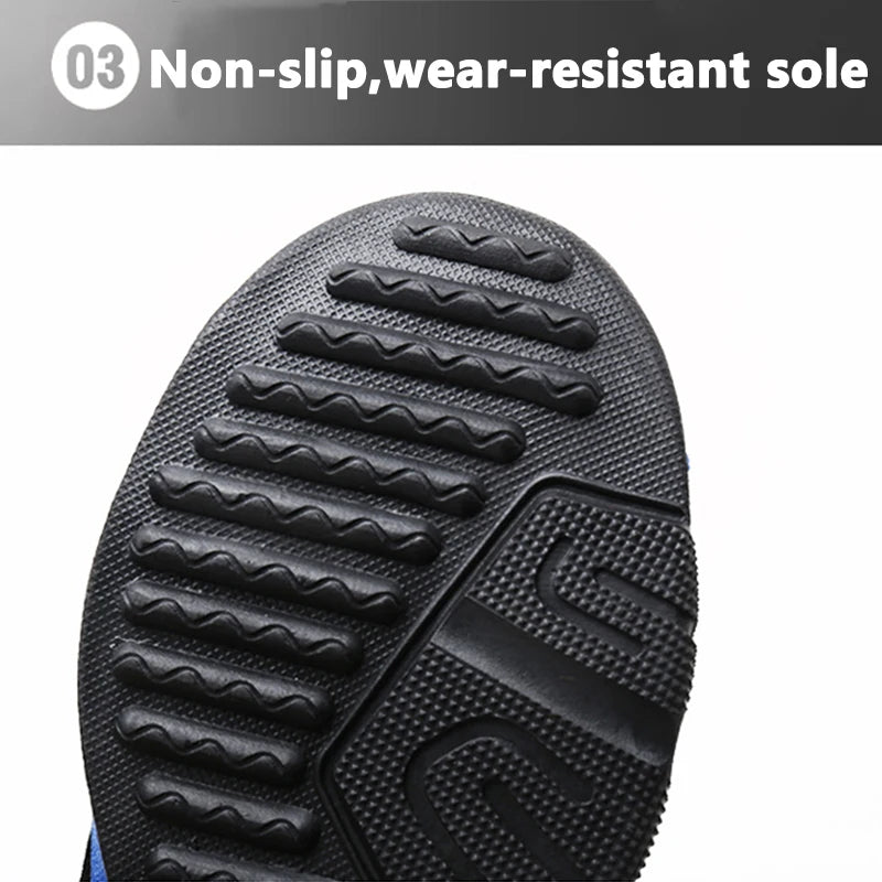 Kids Fashion Sneakers for Boys Mesh Breathable Sports Running Shoes