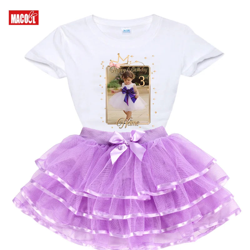 Kim Girls Birthday Princess Tutu Outfit Set