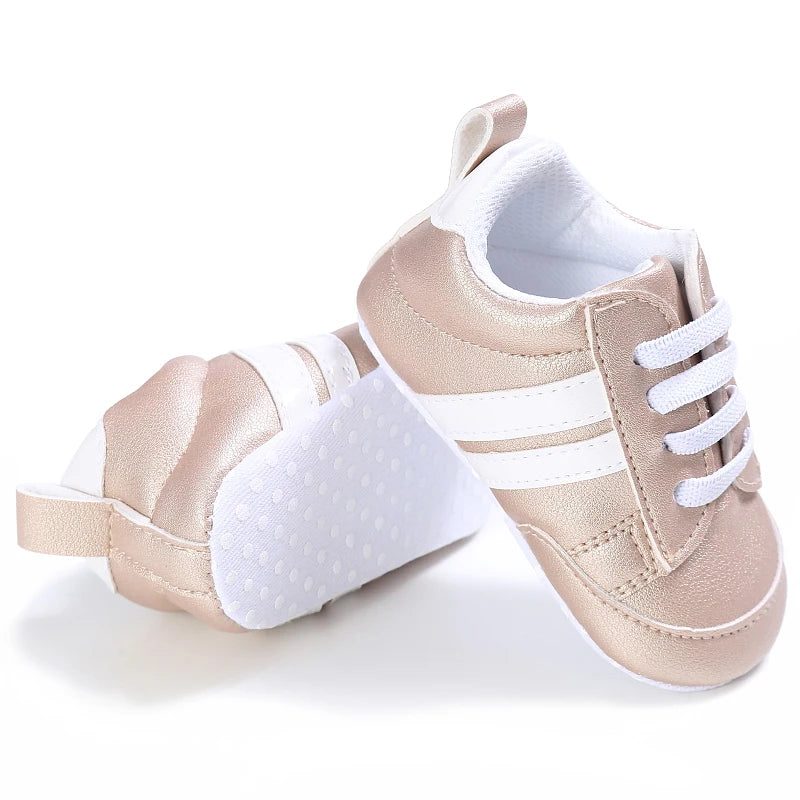 Toddler Baby Girl Shoes 0 to 3 6 9 12 18 24 Months Casual Cute Gold White Baby Boy Shoes First Walkers Soft Crib Shoes Infantil