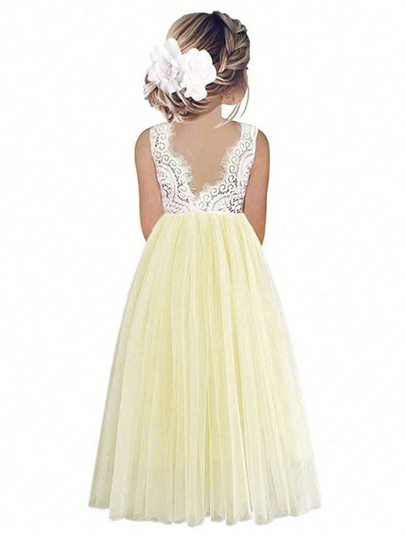 2024 Flower Girl Dress Baby Kids Summer Princess Party Lace Wedding Birthday Dress