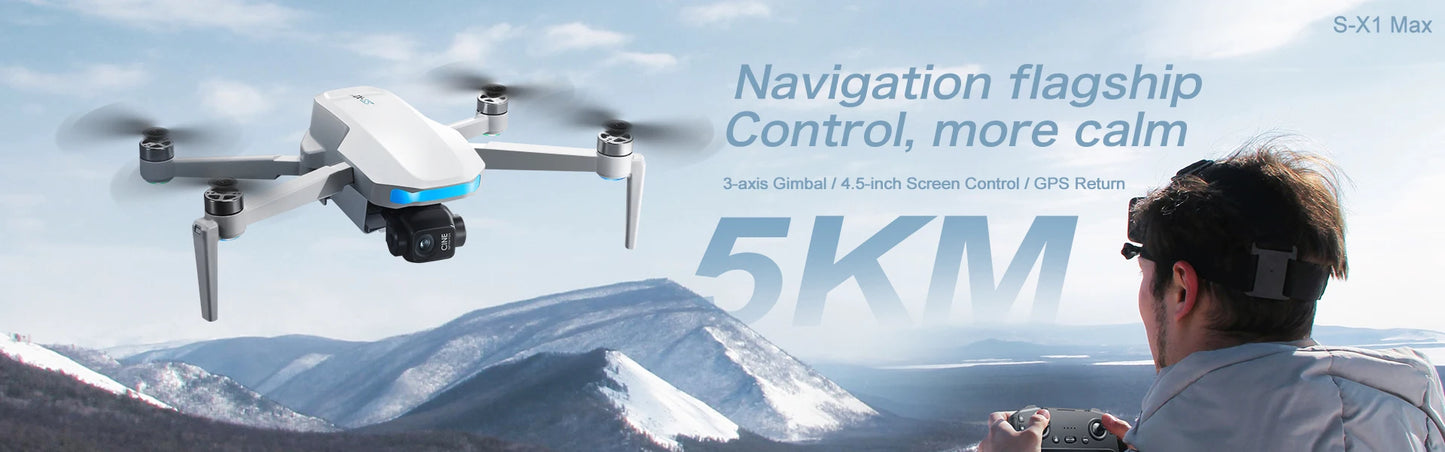 S-X1 Mini Drone 5G| 4K EIS Camera 3-Axis Gimbal | GPS Obstacle Avoidance