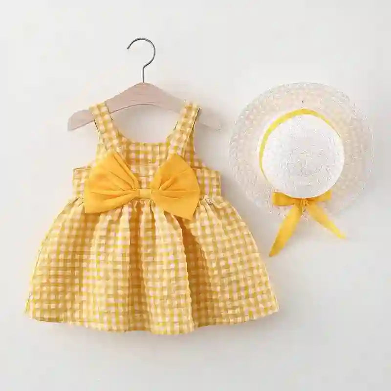 Etta Baby Girl Summer Party Dress with Bow Set for Ages 0-3