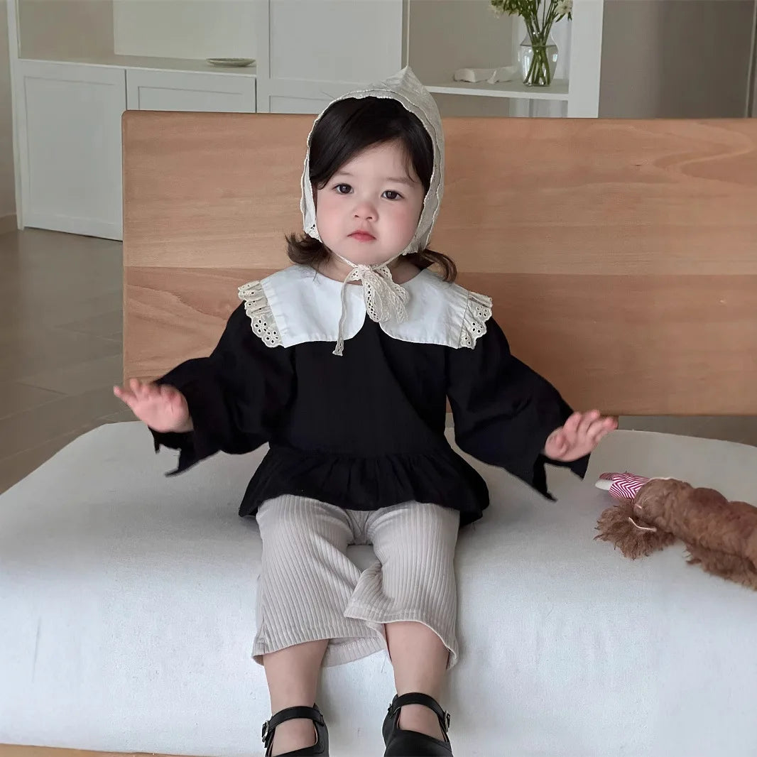 Xiomara Sweet Lace Lapel Blouse Tops