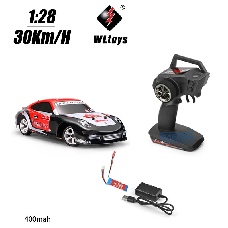 Wltoys 284010 30Km/H Mosquito RC Car 2.4GHz Off-Road RTR Rally Drift Car 4WD 1/28 V2/LCD/V8 Remote Control High Speed Racing