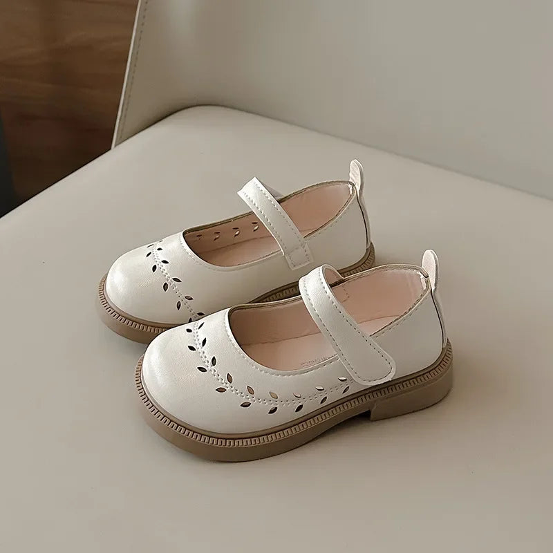 Girls' Leather Shoes Spring and Autumn New Breathable Girl Mary Jane Princess Shoes Black Performance Dance Shoes