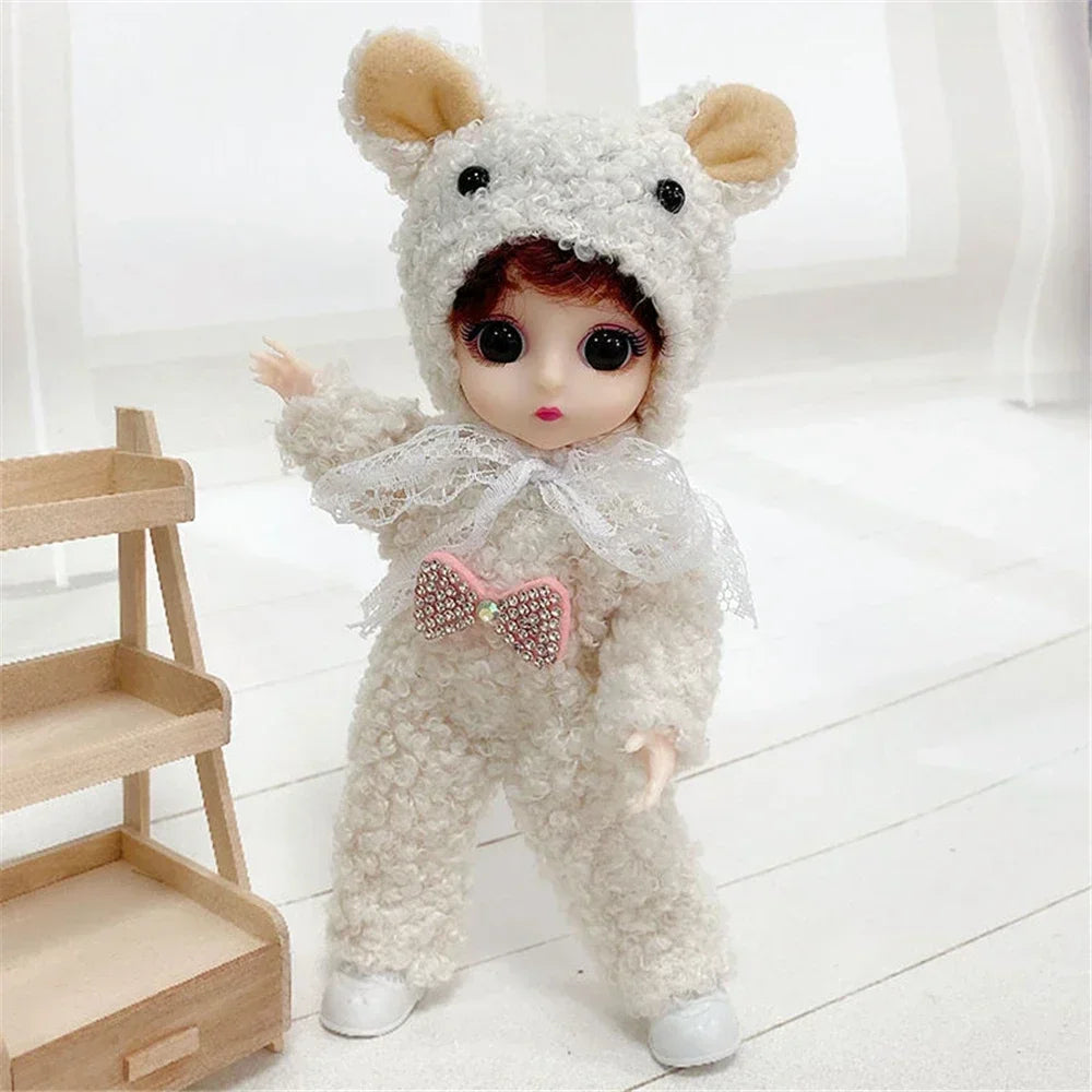 16cm 1/12 Girl Princess Doll BJD Doll with Clothes Shoes Movable 13 Joints Cute Sweet Face Child Gift DIY Dress Up Toys for Kids