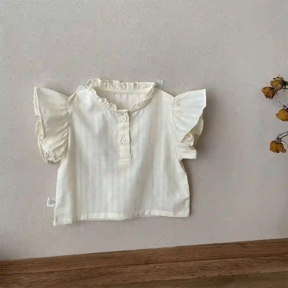 Daniela Ruffles Lace Collar Sleeveless Tops