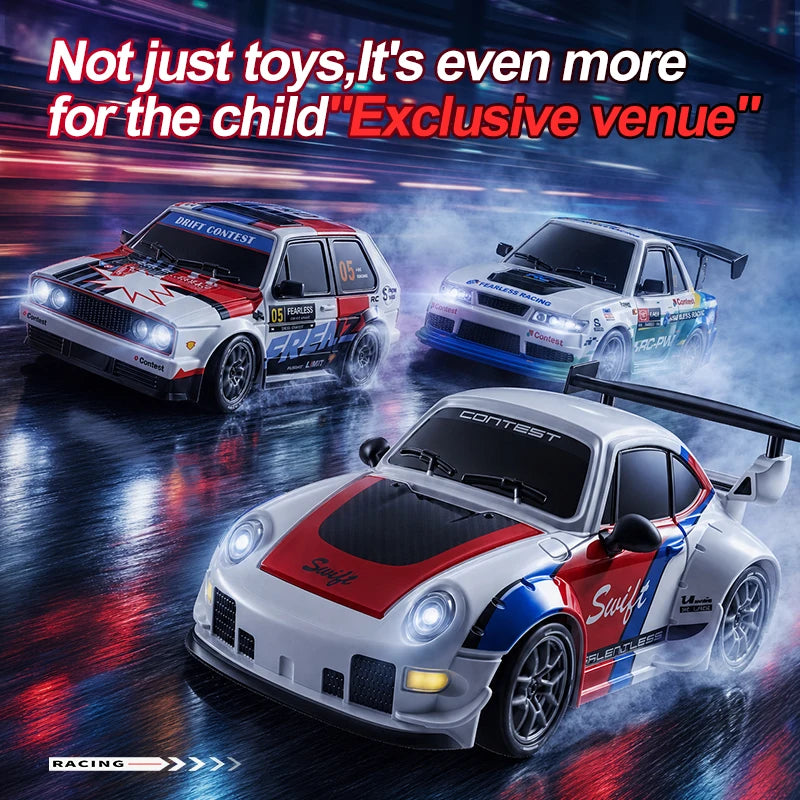 S300 1/24 RC Car 2.4G High Speed Drift 4WD Remote Control Car With Led Light Radio Controlled GTR Racing Model Boy Toy Gift