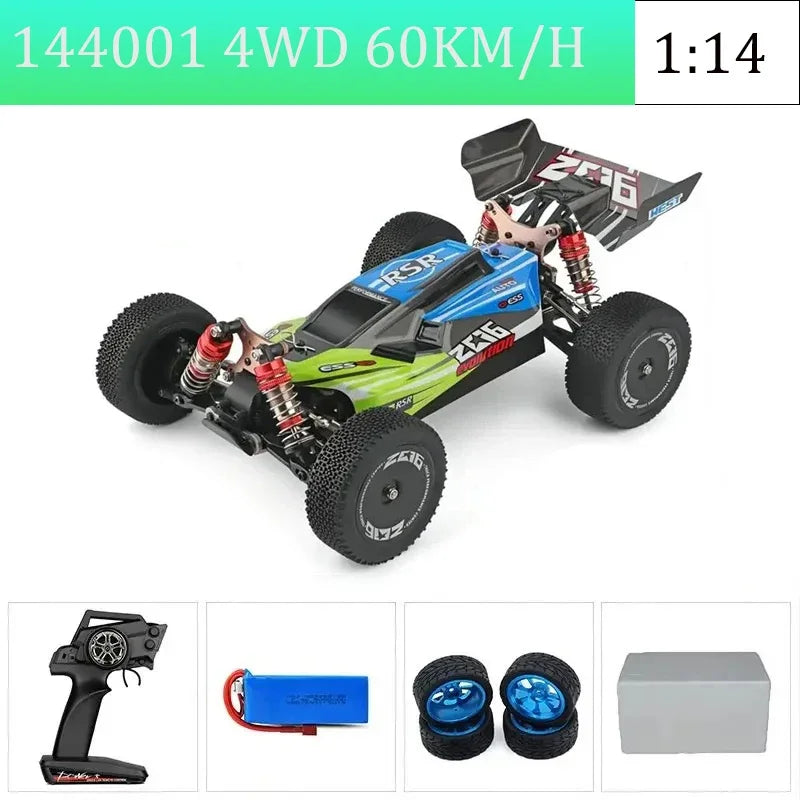 WLtoys144010 4WD Model with A Top Speed of 75 Km/h 1:14 Scale, High-speed Remote-controlled Off-road Drifting Racing Car for Boy