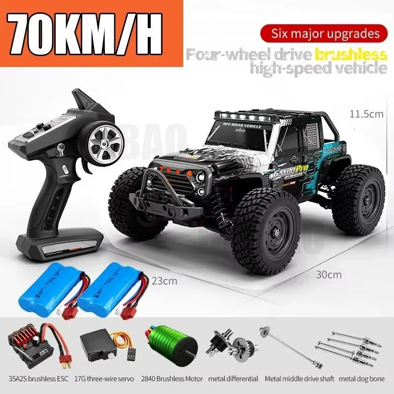Rc Cars 1/16 16103Pro 50km/h or 75km/h with LED  Brushless Moter 4WD Off Road 4x4 High Speed Drift Monster Truck Kids Toys Gift