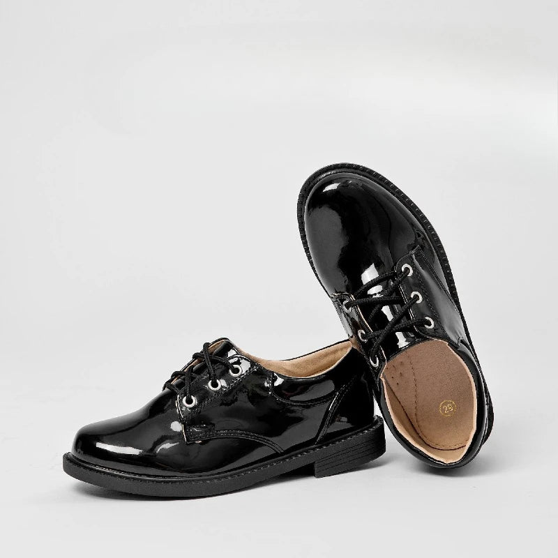 Boys Leather School Shoes British Style Black Soft Sole Kids Formal Casual Performance Footwear Big Kids New Autumn Spring