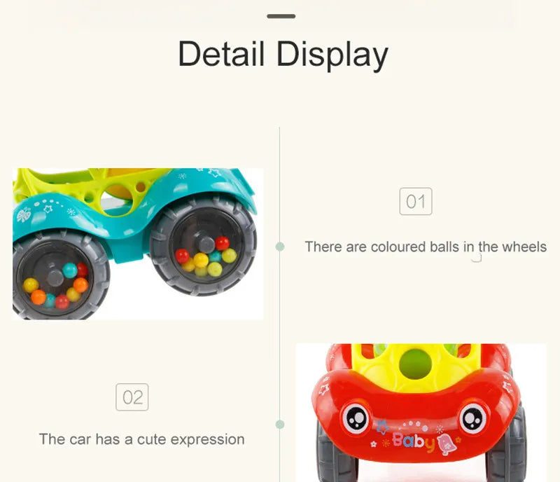 Baby Car Toys for 6 12 Months Friction Car Infant Soft Rubber Inertial Push and Go