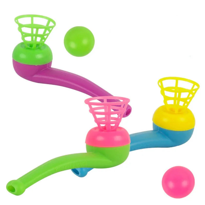 3pcs Plastic Pipe Blowing Ball Toys Outdoor Games Balance Training Toys Learning Toys