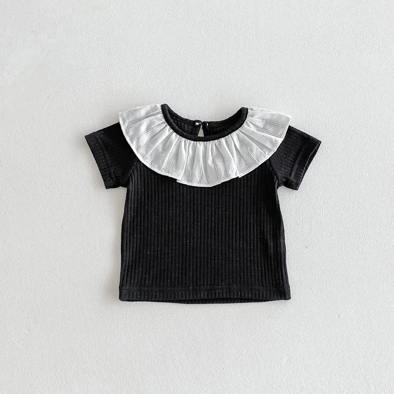 Montse Cute Patchwork Short Sleeved Tops
