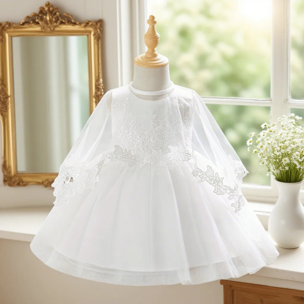 Baby Girl Formal Dress Dress Set (Skirt + Shawl) Elegant White Dress