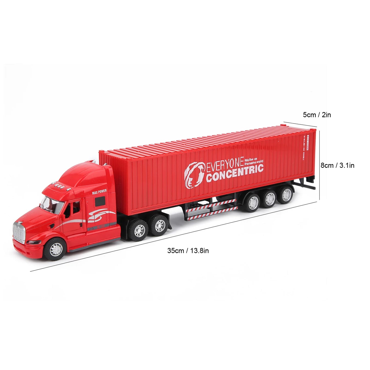 1:48 Alloy Container Car Model with Pull Back Function