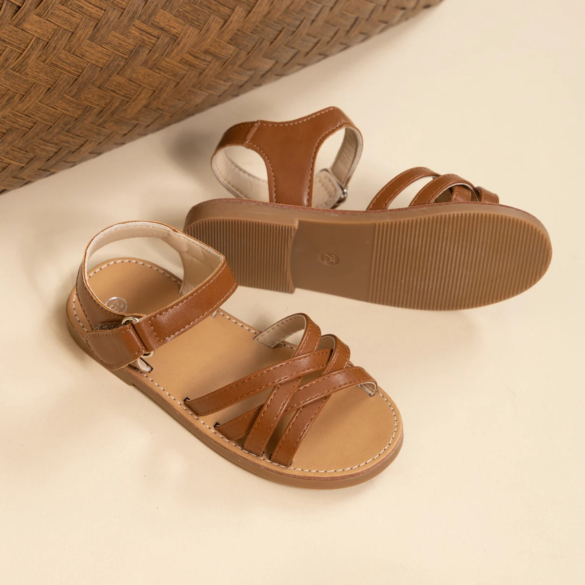 Girls Summer Sandals Kids Cross Strap Open Toe Shoes Toddler