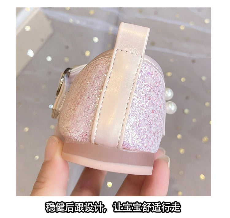 Girls Princess Shoes 3-18 Years Glittering Butterfly Decoration Children's Shoes