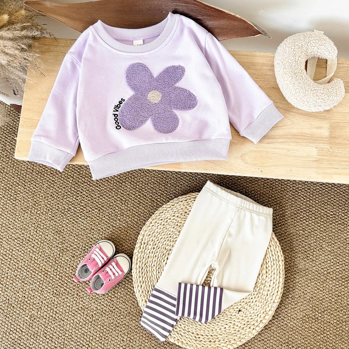 Susanna Purple Stripe Floral Set