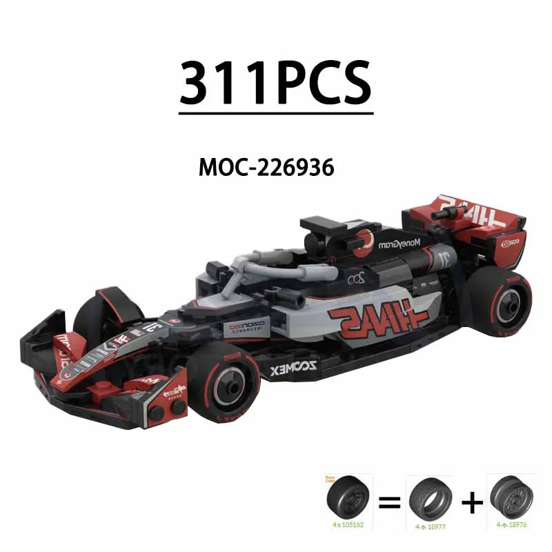 F1 Racing Car Building Blocks 8-Grid Racing Champion Vehicle (With Stickers) Children's Birthday Gift Christmas Toy Gift