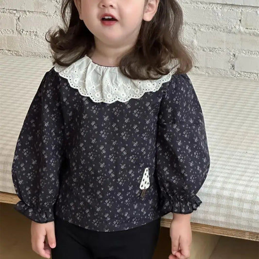 Floral Cotton Princess Top for Girls - Amalia Collection