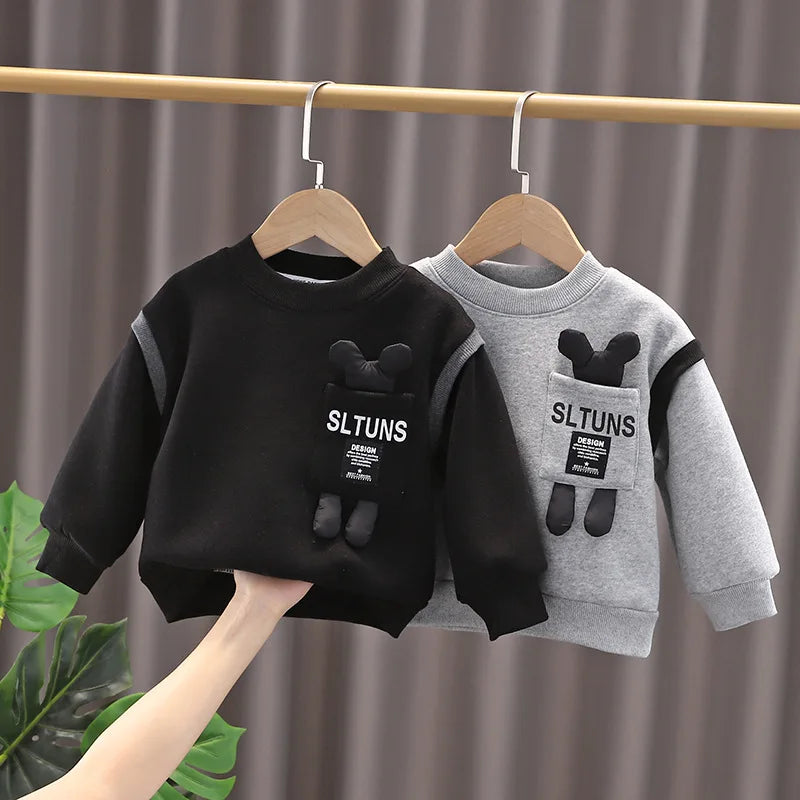 Cristina Bear Clothing Baby Girls Long Pullover Autumn Tops Clothes