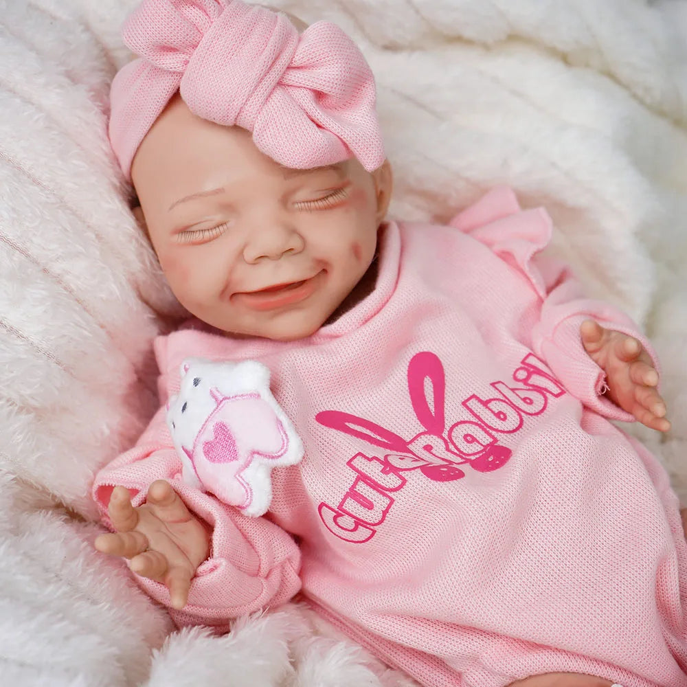 17.72INCH Big Reborn Full Body Silicone Doll Adorable Smile Newborn Baby Girl