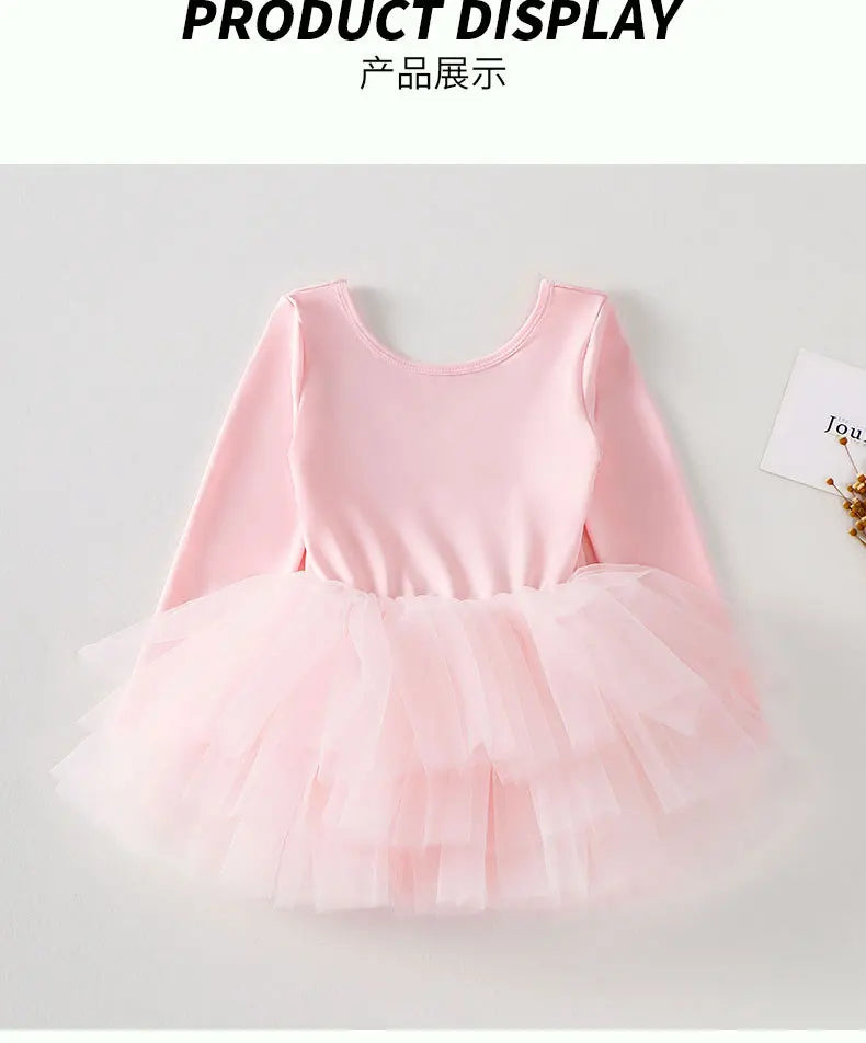 Baby Girl Princess Tutu Dress Long Sleeves Ballet Dress