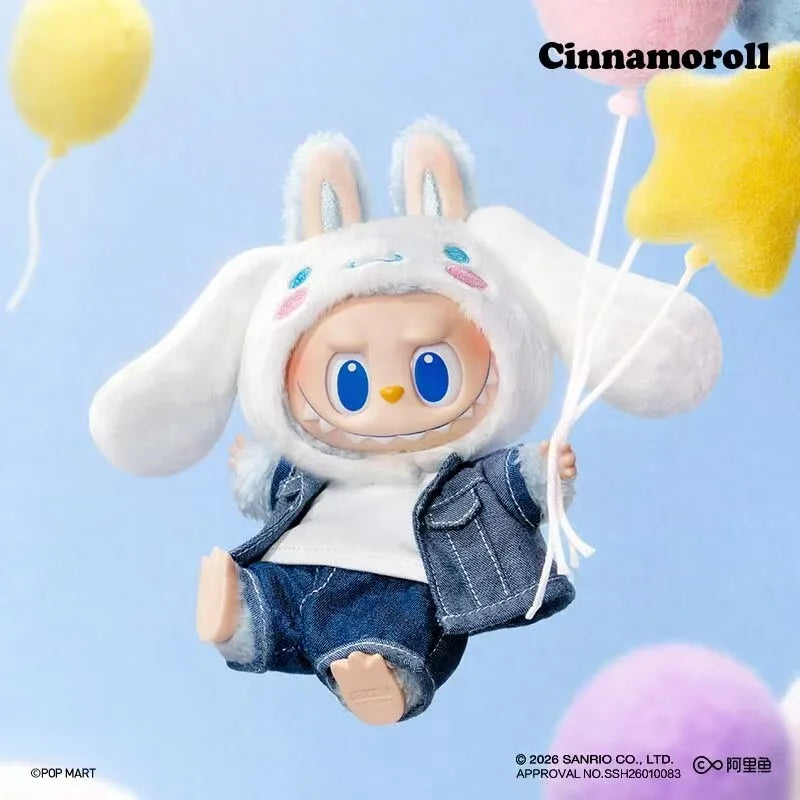 Labubu X Sanrio Family The Monsters Vinyl Plush Doll POP MART Kawaii Anime Figure Mystery Box Trendy Toy KeyChain Gift