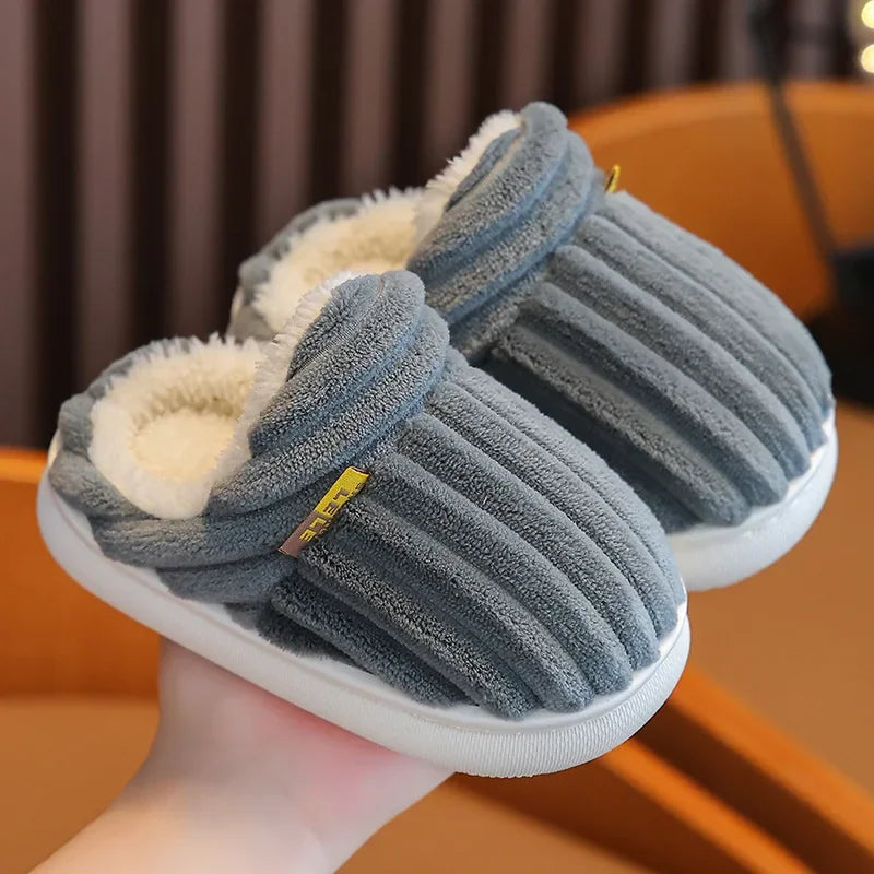 Winter warm cotton slippers for children Toe Wrap Cotton Slippers