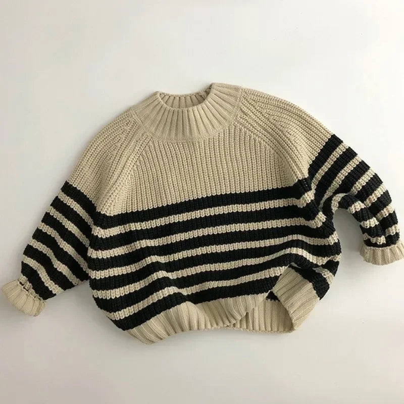 Richard Long Sleeve Striped Knitting Sweater