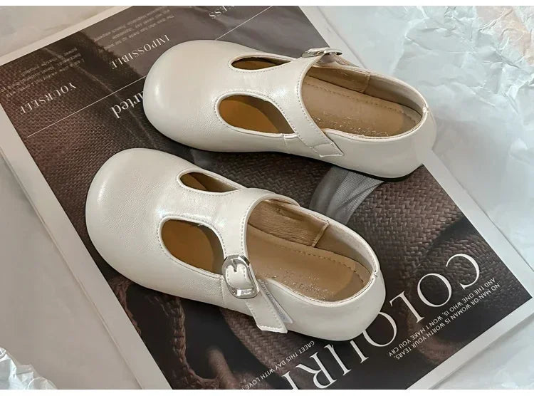 Girls Princess Shoes Black Round Toes 2025 New Fashion Kids Performance Shoes Pu Leather Non-slip Children Flat Shoes Hook&loop