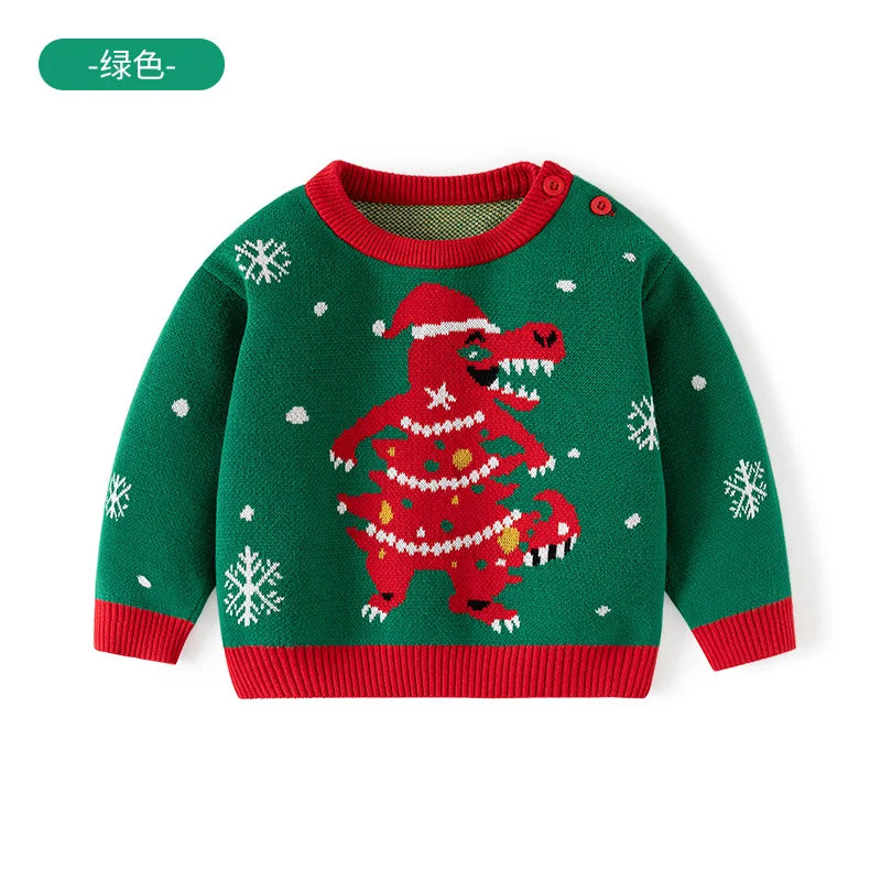 Juan Christmas Dinosaur Tree Toddler Sweaters