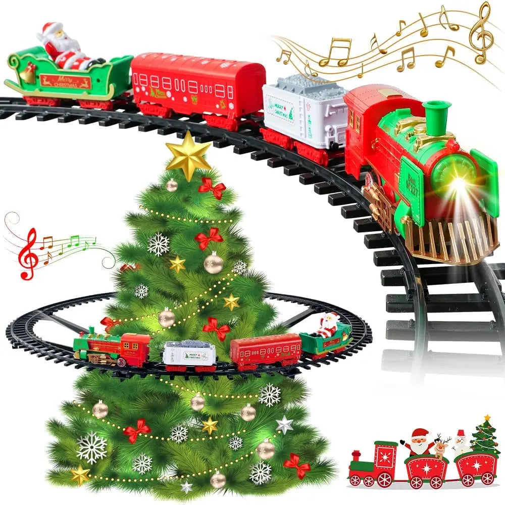 VATOS Hanging Christmas Train Set Toy Light and Sound Train