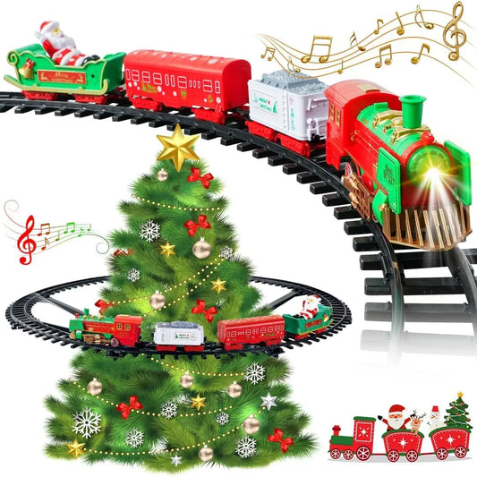VATOS Hanging Christmas Train Set Toy Light and Sound Train