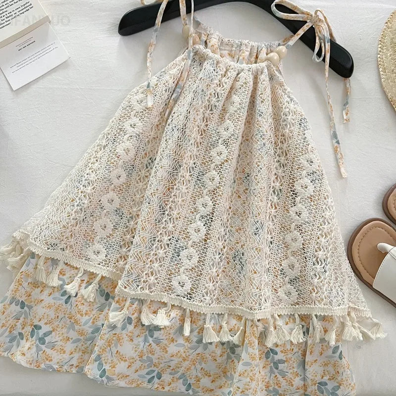 2-12Y Baby Girls Dress New 2025 Summer Fashion Korean Girls Dress