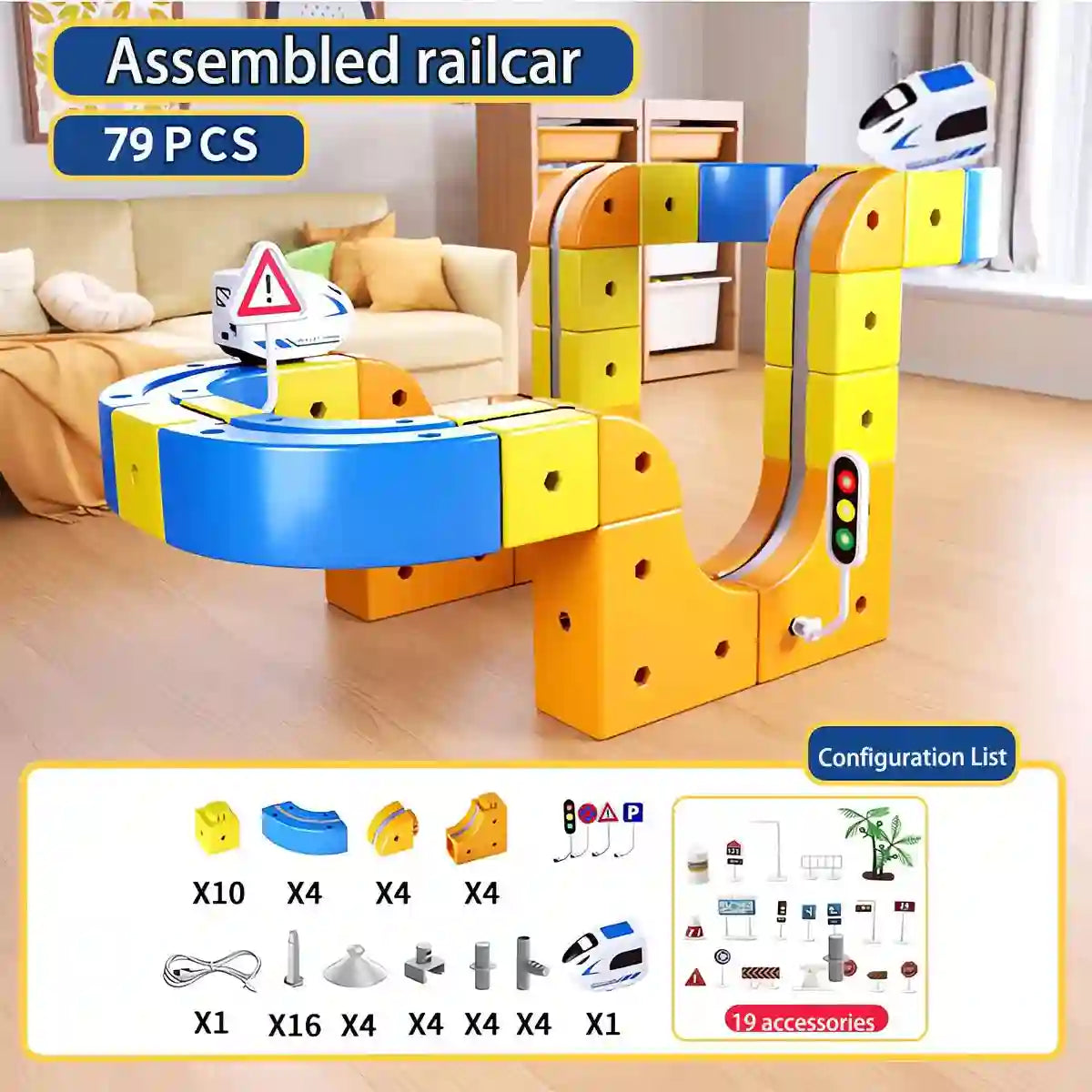 DIY Electric Magnetic Track Set With High-Speed Rail Vehicles (1-100+pieces)