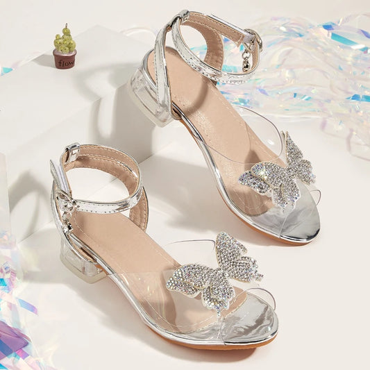 2025 Summer New Fish Mouth Child Water Diamond Sandals