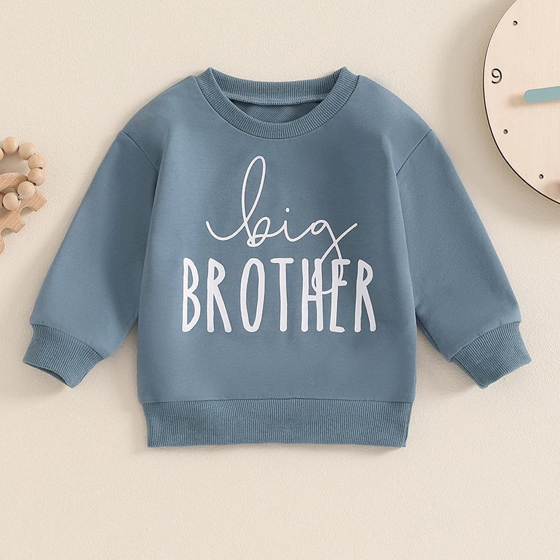 Jeison Toddler Boys Big Brother Letter Print Long Sleeve Pullover