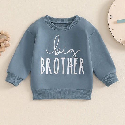 Jeison Toddler Boys Big Brother Letter Print Long Sleeve Pullover