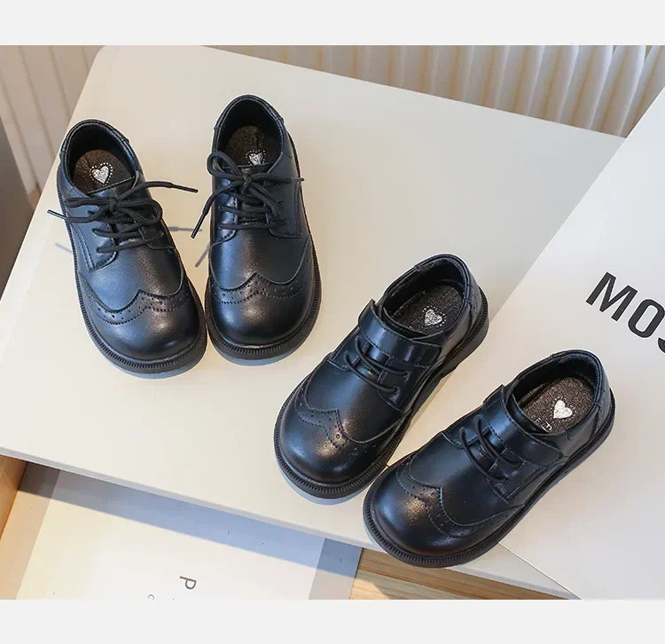 School Student Shoes for Boys Kid Spring Autumn Block New Black Boy Girl Loafer Soft Sole Kid Flats